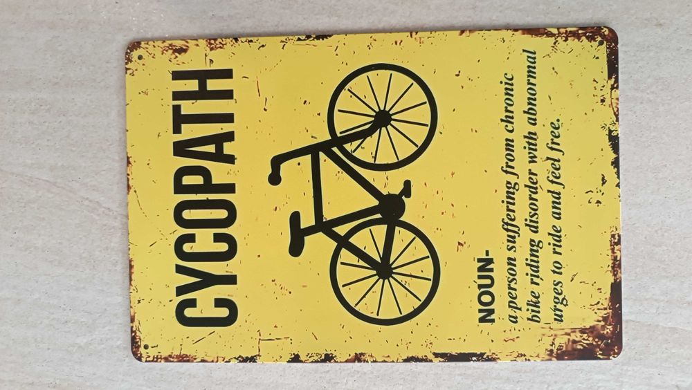 метална ретро табела знак колоездене МТВ велосипед колело велосипедист