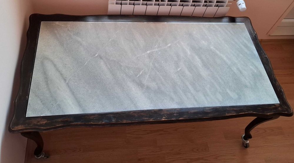 Аристократична холна масичка с мраморен плот, УНИКАТ