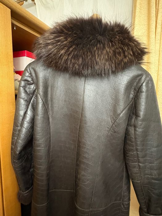 Palton piele și blană oaie