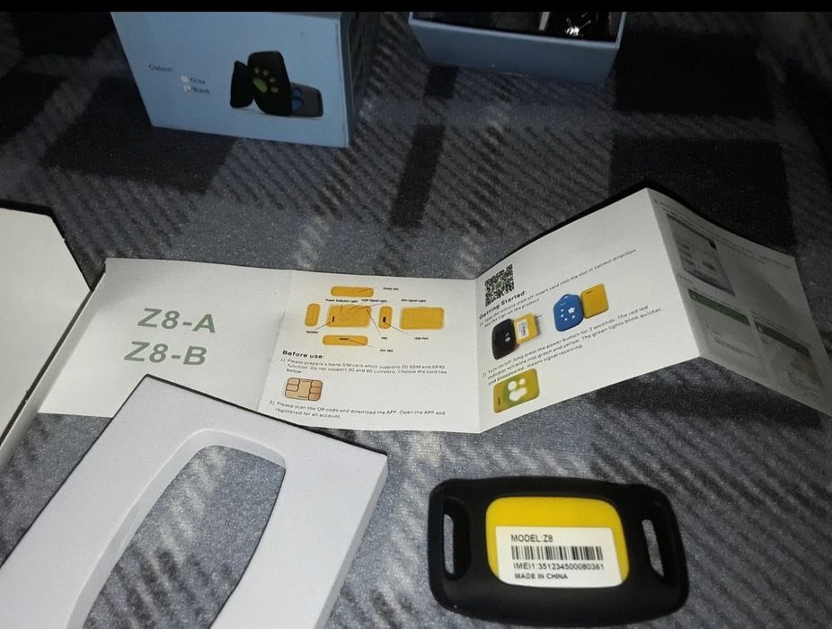 Zgarda GPS Tracker pentru Câini și Pisici, Model Z8, Nou la cutie