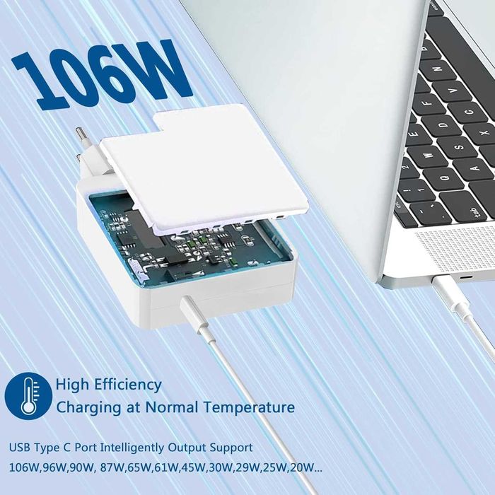100 W USB C бързо зарядно устройство, съвместимо с Mac Book Pro