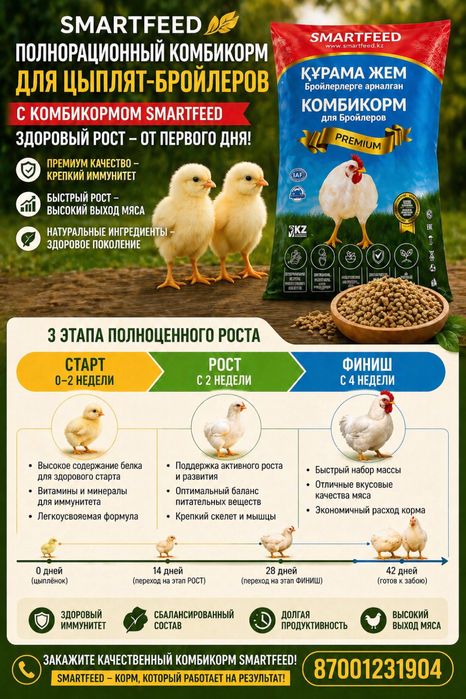 Комбикорм для бройлеров Смартфид