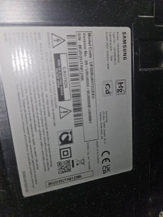 Samsung UE50BU8072UXXH - неработеща матрица