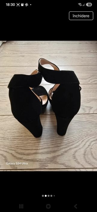 Sandale cu toc masiv 19 cm