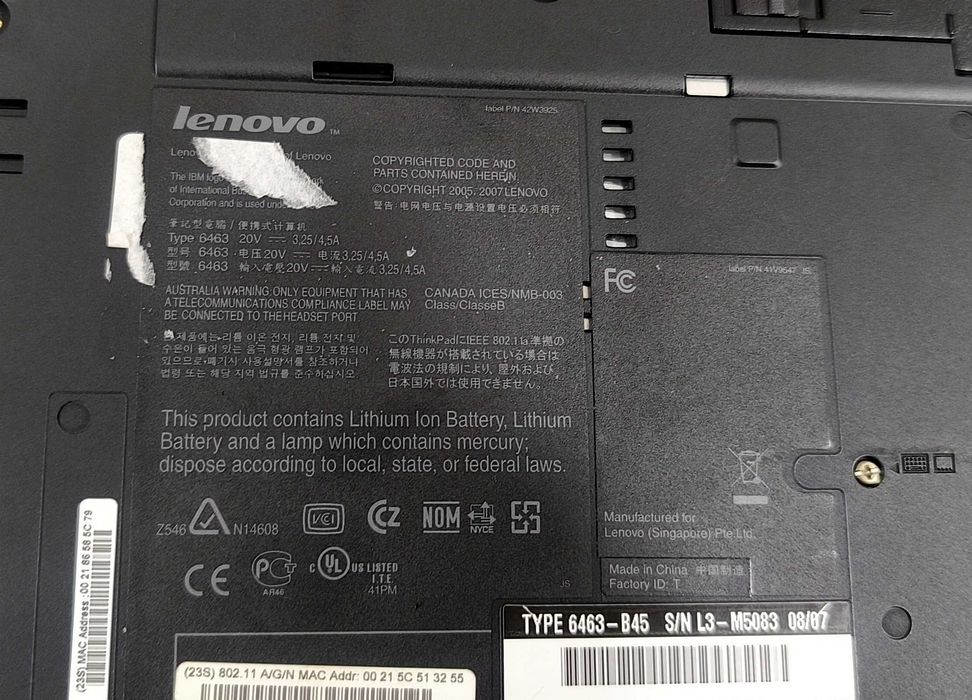 Laptop Lenovo T61 - functional, instalat