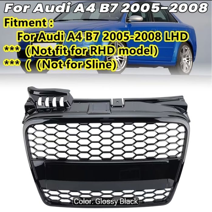 Grila Centrala fagure Audi A4 B7 negru lucios plastic abs