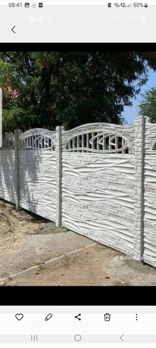 Vând și montez gard din placi de beton