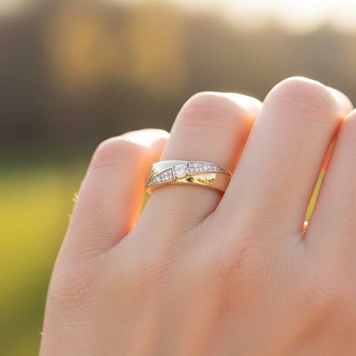 Нов Златен Пръстен с 0.25кт Естествени Брилянти