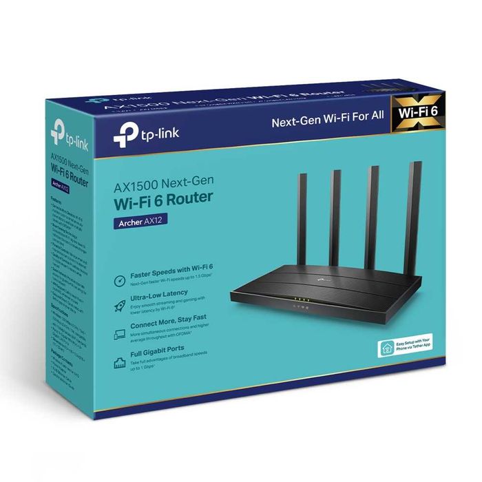 Wi-FI Роутер 	TP-Link	Archer AX12