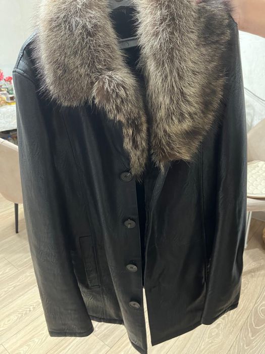 Куртка кожаная теплая 50 размер