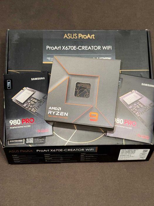 ASUS ProArt X670E-CREATOR + Ryzen 9 7950X + 2x Samsung SSD 980 PRO 1TB