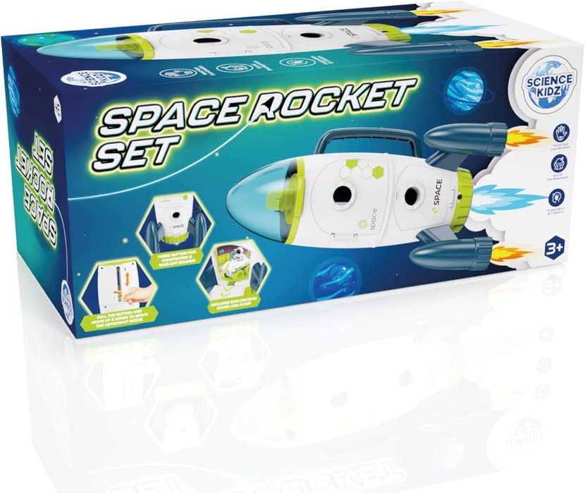 Комплект космическа ракета Science Kidz - Космически играчки за деца на възраст 3, 4, 5 години