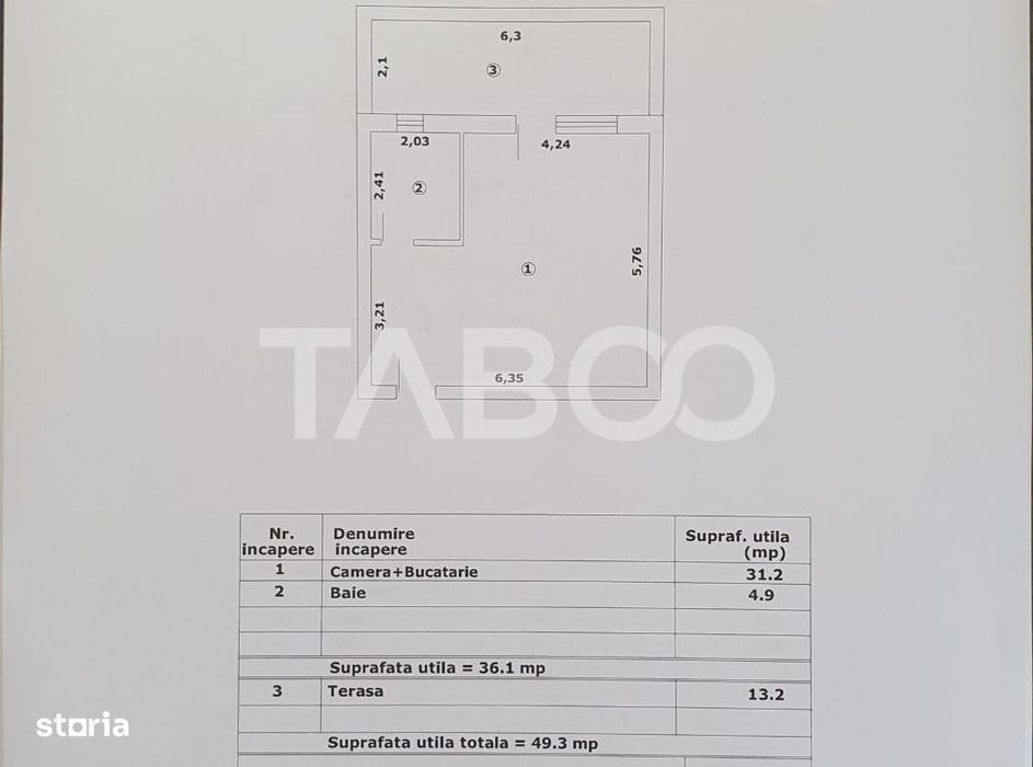 Studio de vanzare 36 mp utili + terasa 13 mp constructie noua 2025
