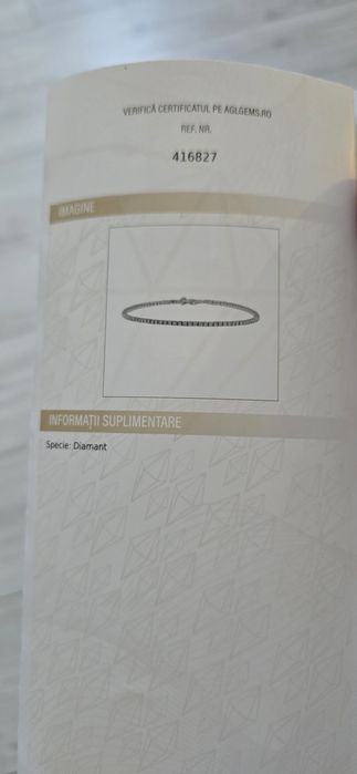 Brățară tenis 18 k diamante 1.70 ct F-H okazie