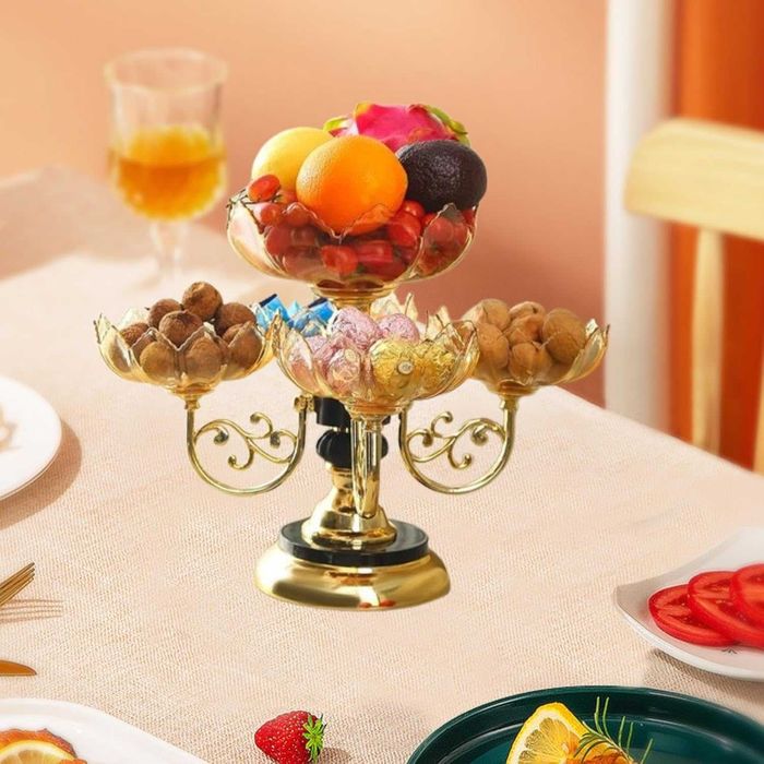 Platou de servire rotativ forma floare 5 compartimente 30x39cm