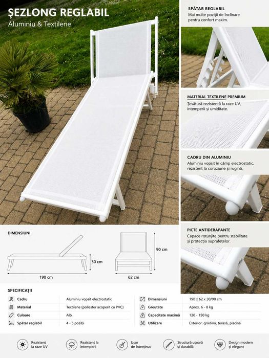 Șezlong / Pat de grădină premium cu baldachin MAISONS DU MONDE