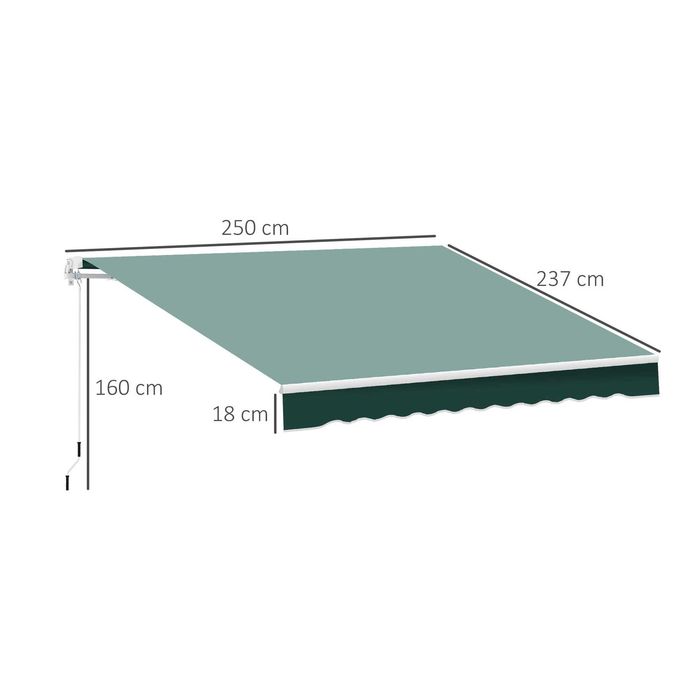 Copertină Verticală Rulantă 2.5x2 m,din Poliester, pentru Balcon sau Terasă, Verde , x3 buc