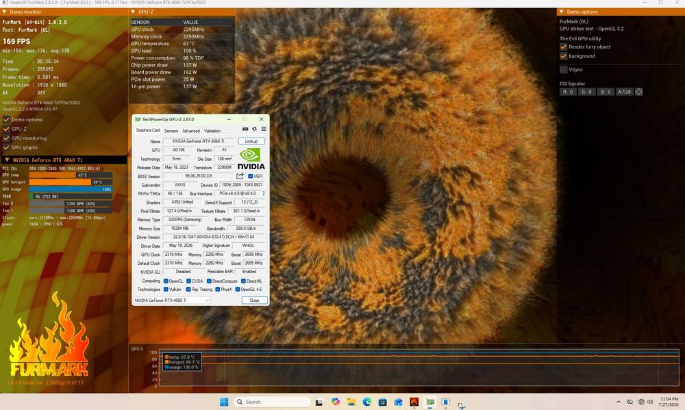 Видео Карта ASUS ProArt GeForce RTX 4060 Ti OC 16GB GDDR6
