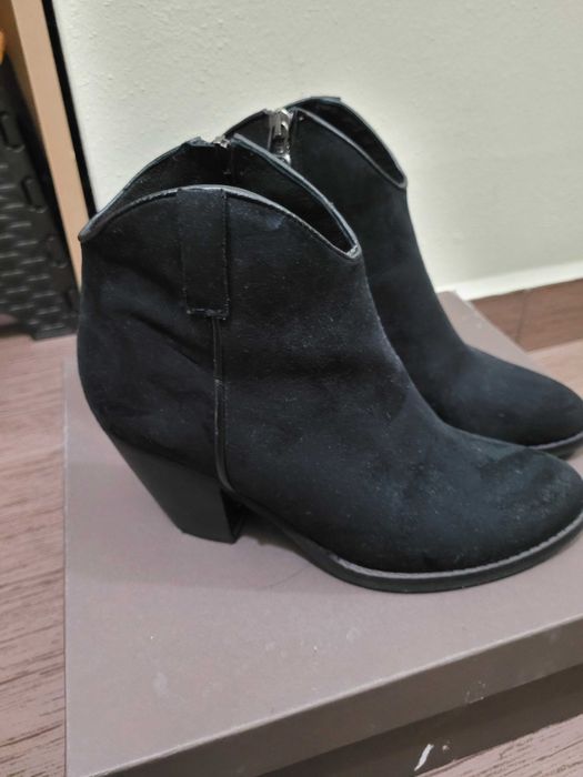 Botine toc mediu piele