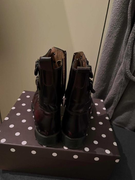 Зара женски боти в бежово и бордо еко кожа 37 номер