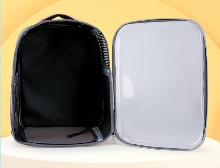 Переноска рюкзак для кошек щенков домашних животных  цвет чёрный