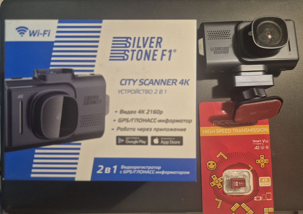 Видеорегистратор SilverStone F1 City Scanner 4K Новый (2 в 1)