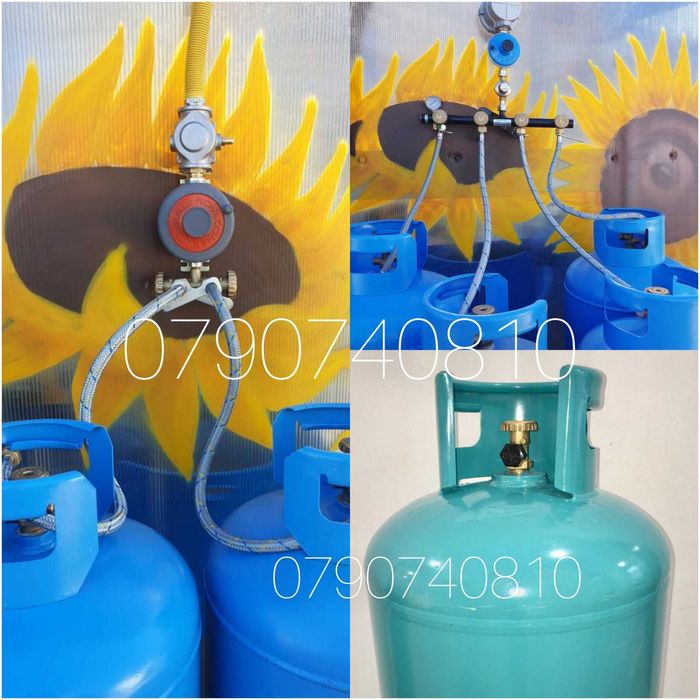 3 butelii GPL 50 L, kit complet accesorii pentru centrale 28-35Kw