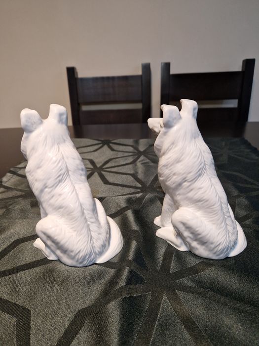 Чифт страхотни антикварни руски порцеланови фигури статуетки