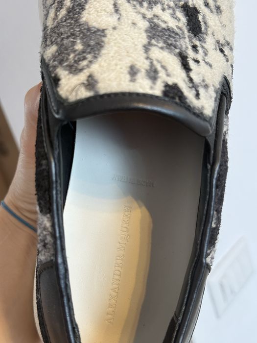 42 - Alexander McQueen Black Floral Jacquard Slip On Sneakers