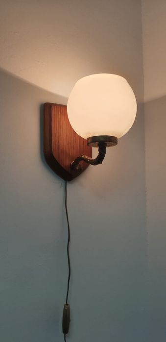 Accesoriu decor lumina vintage colectie alama  opalina Germania 1960