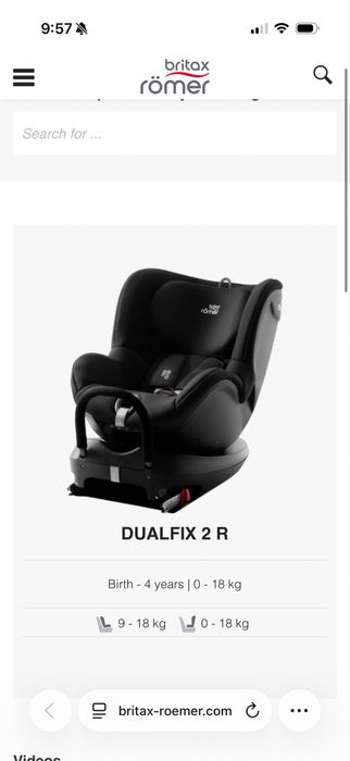 Britax Romer,Dualfix 2R столче за кола с Isofix