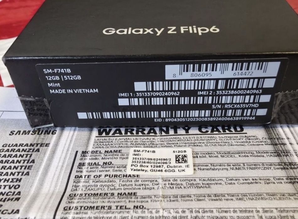 ***512GB Samsung Z Flip 6 Гаранция Технополис 2026г. Mint | Зелен