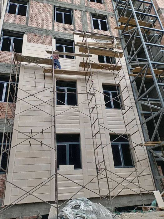 Фасадный панель травертин термопонель фибропонль ФЦП Астана