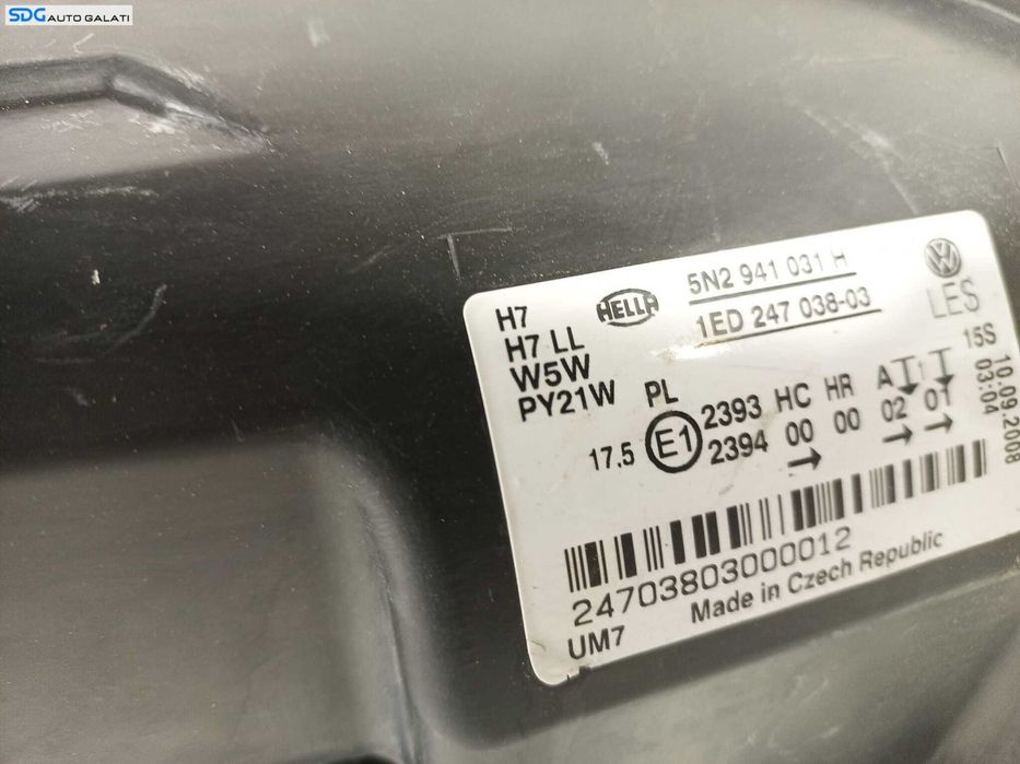 Far Stanga FARA Xenon Ureche Rupta Volkswagen Tiguan 2008 - 2011 Cod 5N2941031H [L1070]