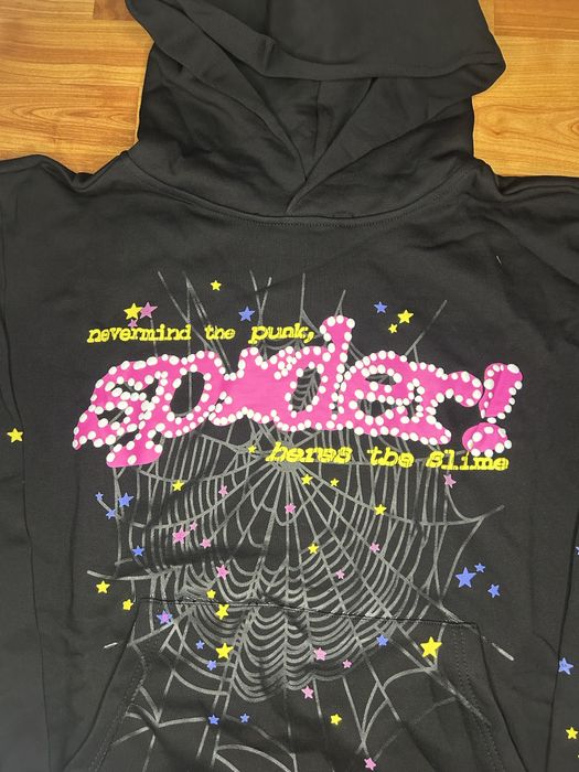 Hanorac Sp5der Web Roz & Negru cu Roz