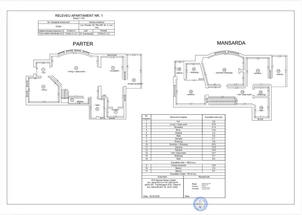 Vand duplex situat pe str.Teilor, Floresti, Jud.Cluj