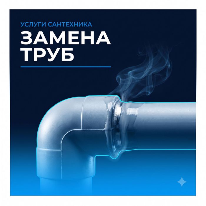 Замена труб, разводка воды и канализации