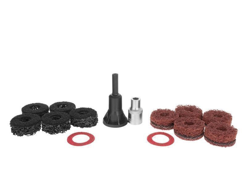 Комплект за почистване на главина на колело с комплект абразивни диско