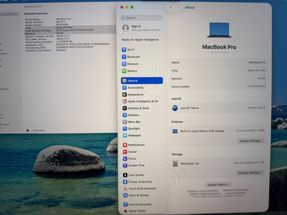 НОВ MacBook Pro 16" M5 MAX Chip 18-CPU/32-GPU/36GB RAM/2TB SSD В ГАРАНЦИЯ 3.04.2027г — миниатюра 6