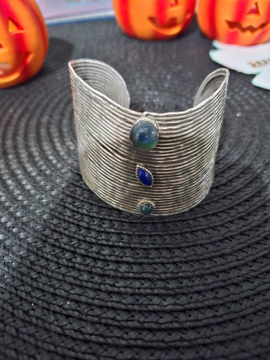 Bratara GAS cu opal lapis lazuli si alexanrit Hong Kong 5 cm latime