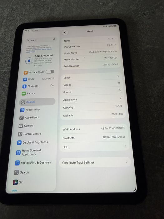 Ipad mini 6 gen/64 gb
