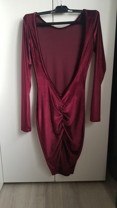 Rochie de ocazie din catifea bordo