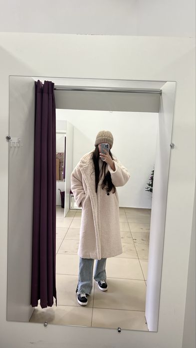 Шубка тедди длинная