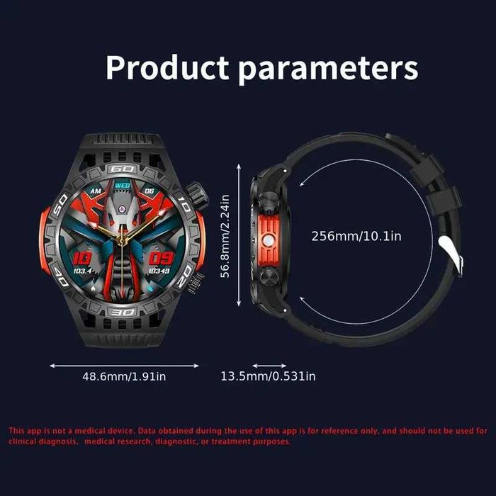 Водоустойчив смарт часовник - супер батерия 450  мАh