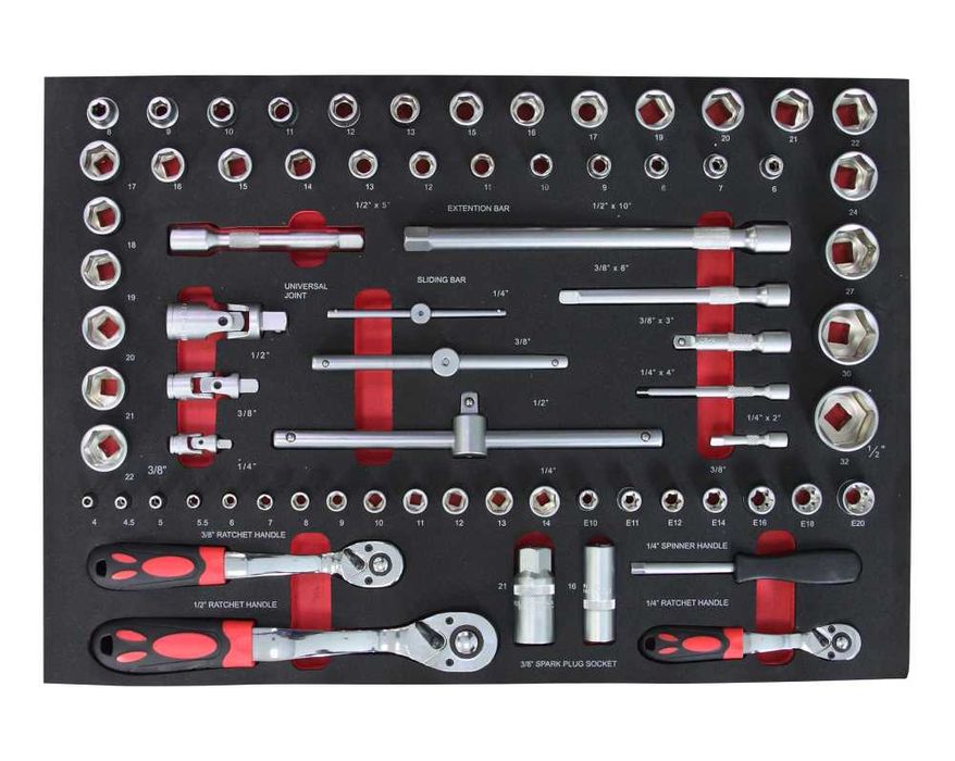 Количка за инструменти оборудвана с 203 инструмента Професионална