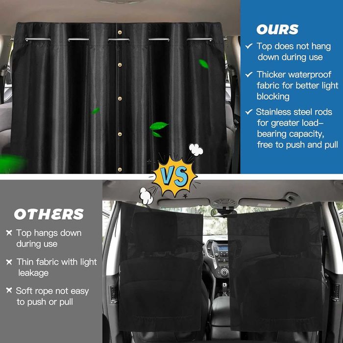 Подвижна ,разделителна, слънцезащитна  завеса за кола и кемпер ZATOOTO