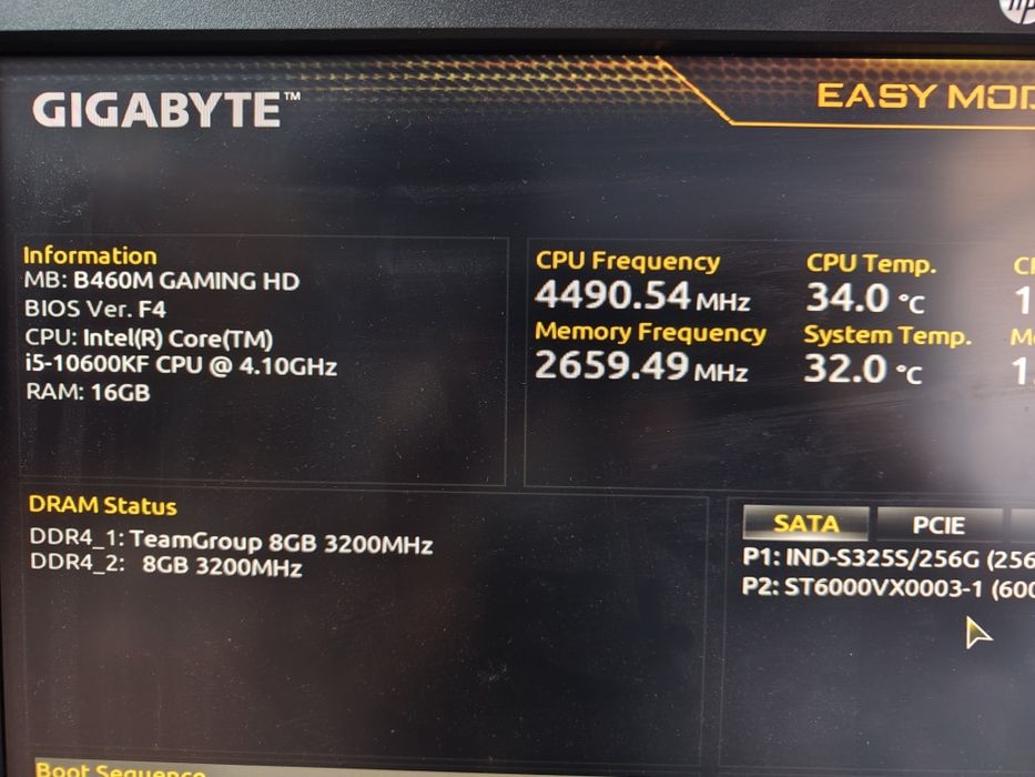 Core i5 10600kf. DDR 4 16gb . SSD 256gb.