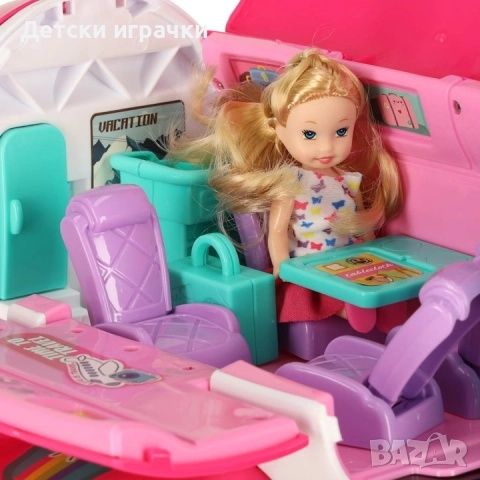 Комплект кукла със подвижен самолет и аксесоари