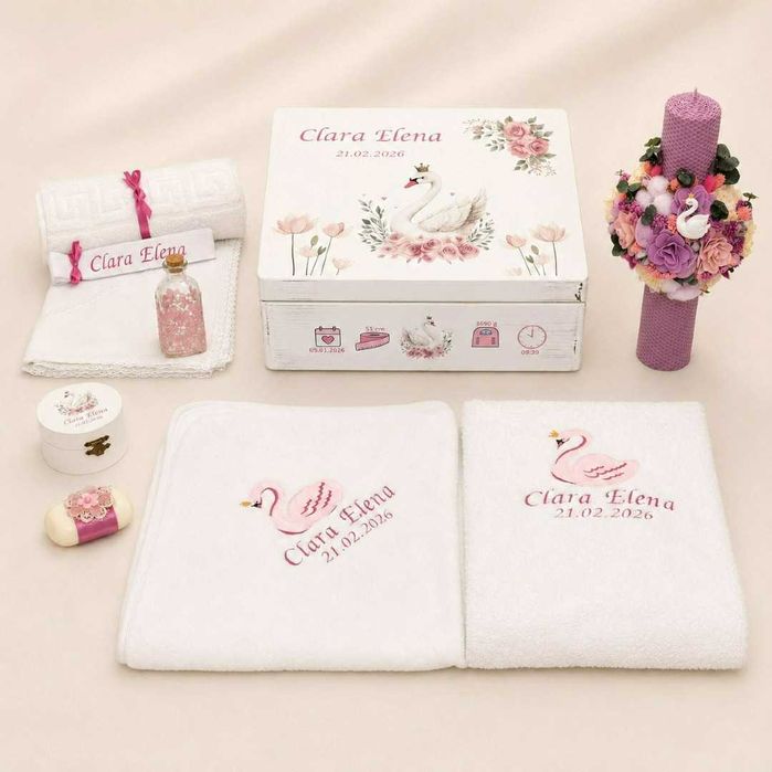 Trusou Botez Personalizat cu Nume | Broderie Premium | Fete și Băieți