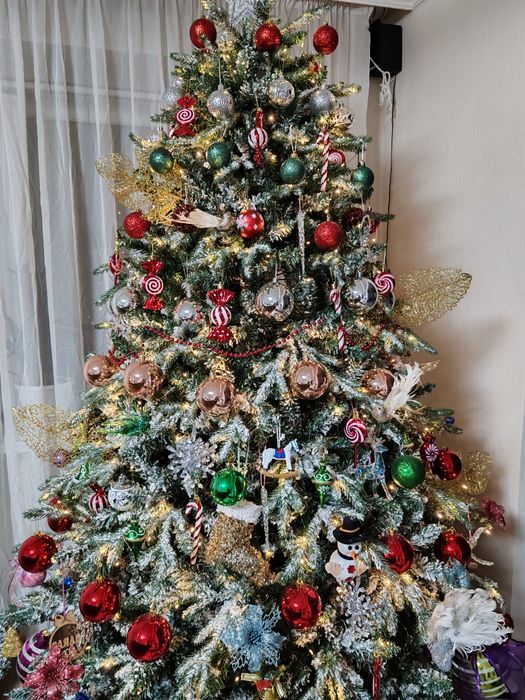 Елка литая + пвх со снегом